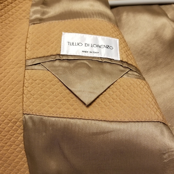 Designer tdl Tan Quilted 4-Button Blazer- 50 - Picture 4 of 4